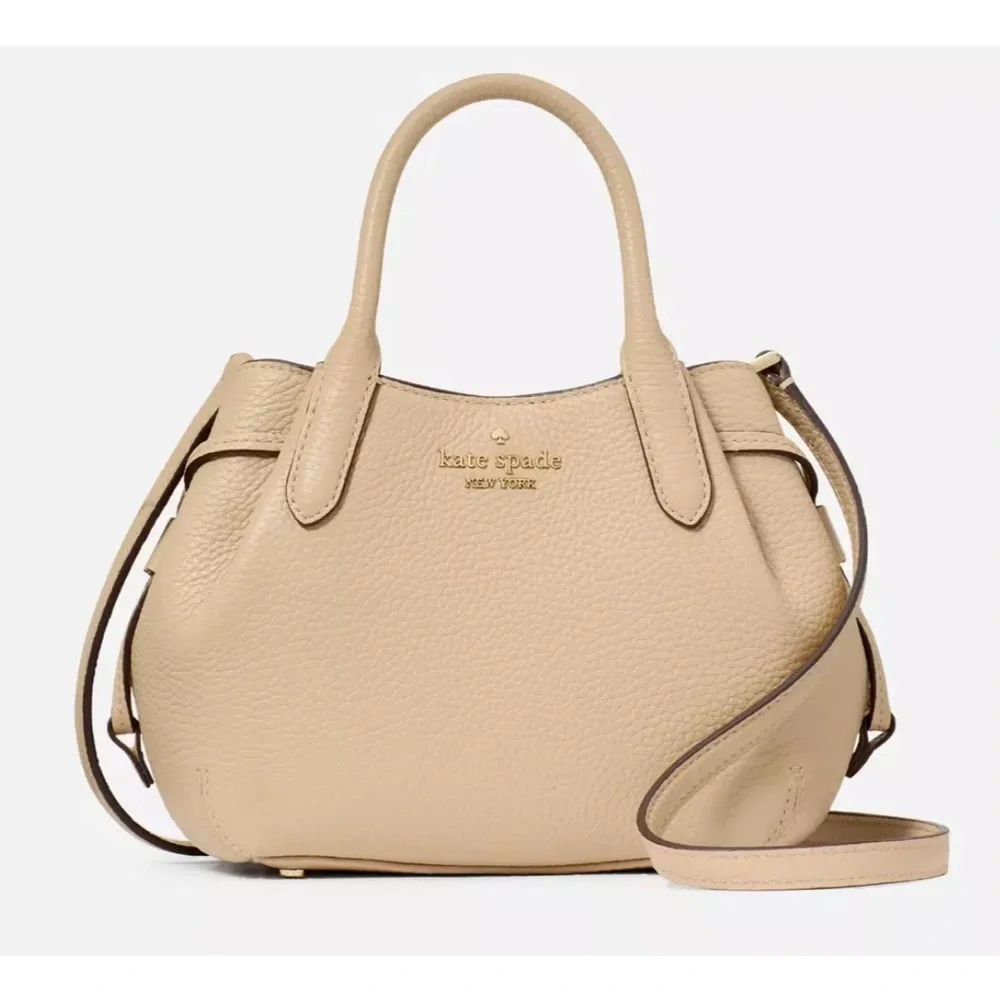 New Kate Spade Dumpling Mini Satchel Pebble Leather Light Sand